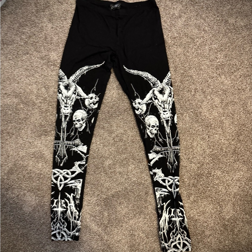 Widow Baphomet Gothic Leggings